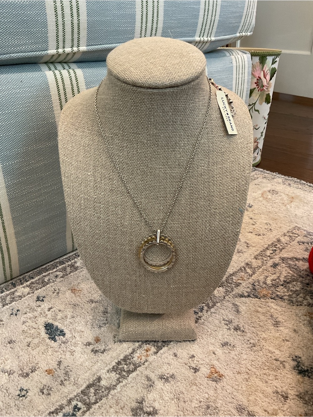 Lucky Brand Gold & Silver Scallop Ring Necklace